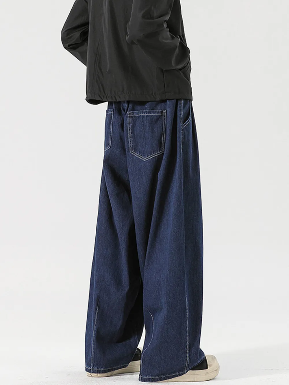 Men's Wide Leg Drawstring Jeans, image 3