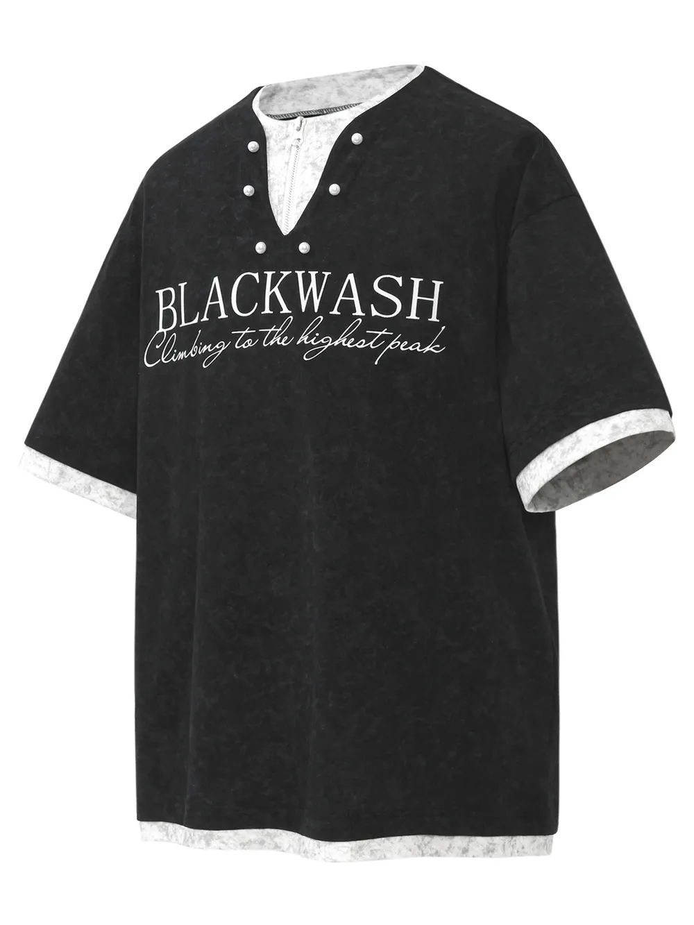Men's Letter Graphic Round Neck Short Sleeve Contrast Trim T-Shirt, image 2