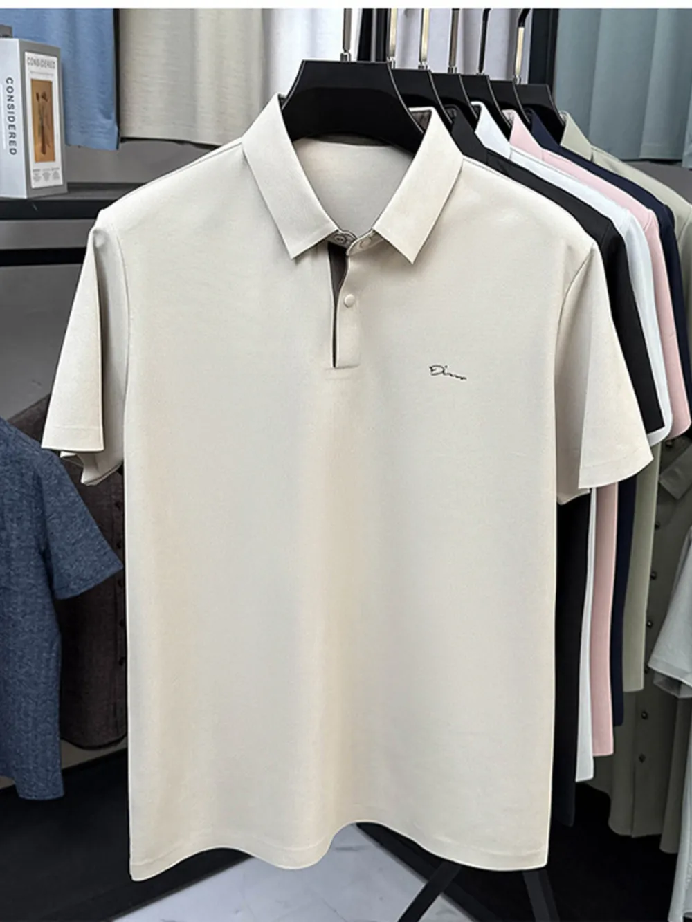 Men's Plus Size Button Detail Short Sleeve Polo, image 9