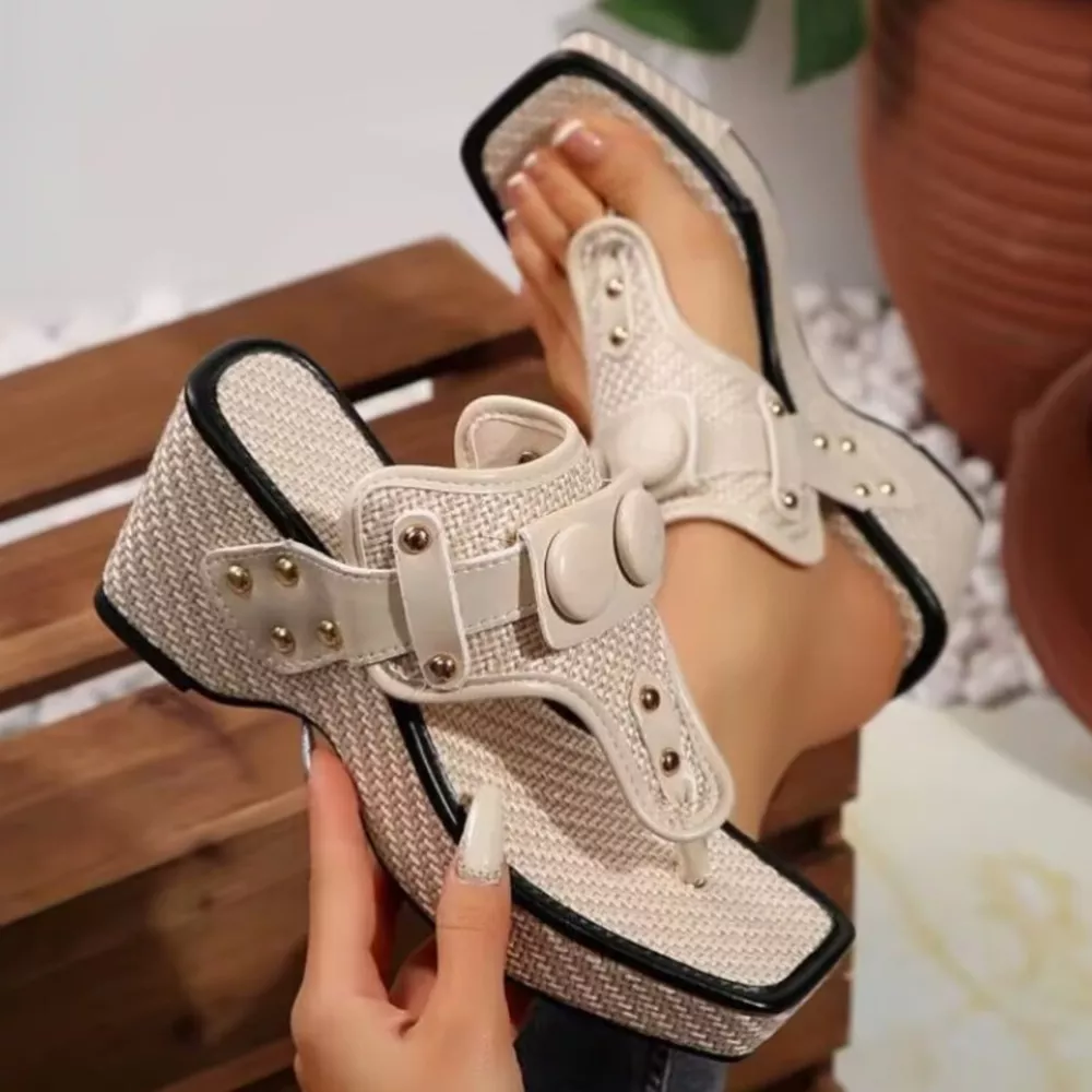 Toe Post Wedge Sandals, image 3