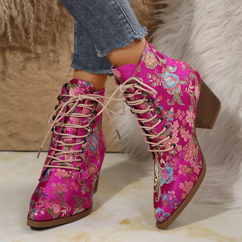 Point Toe Block Heels Boots, image 4