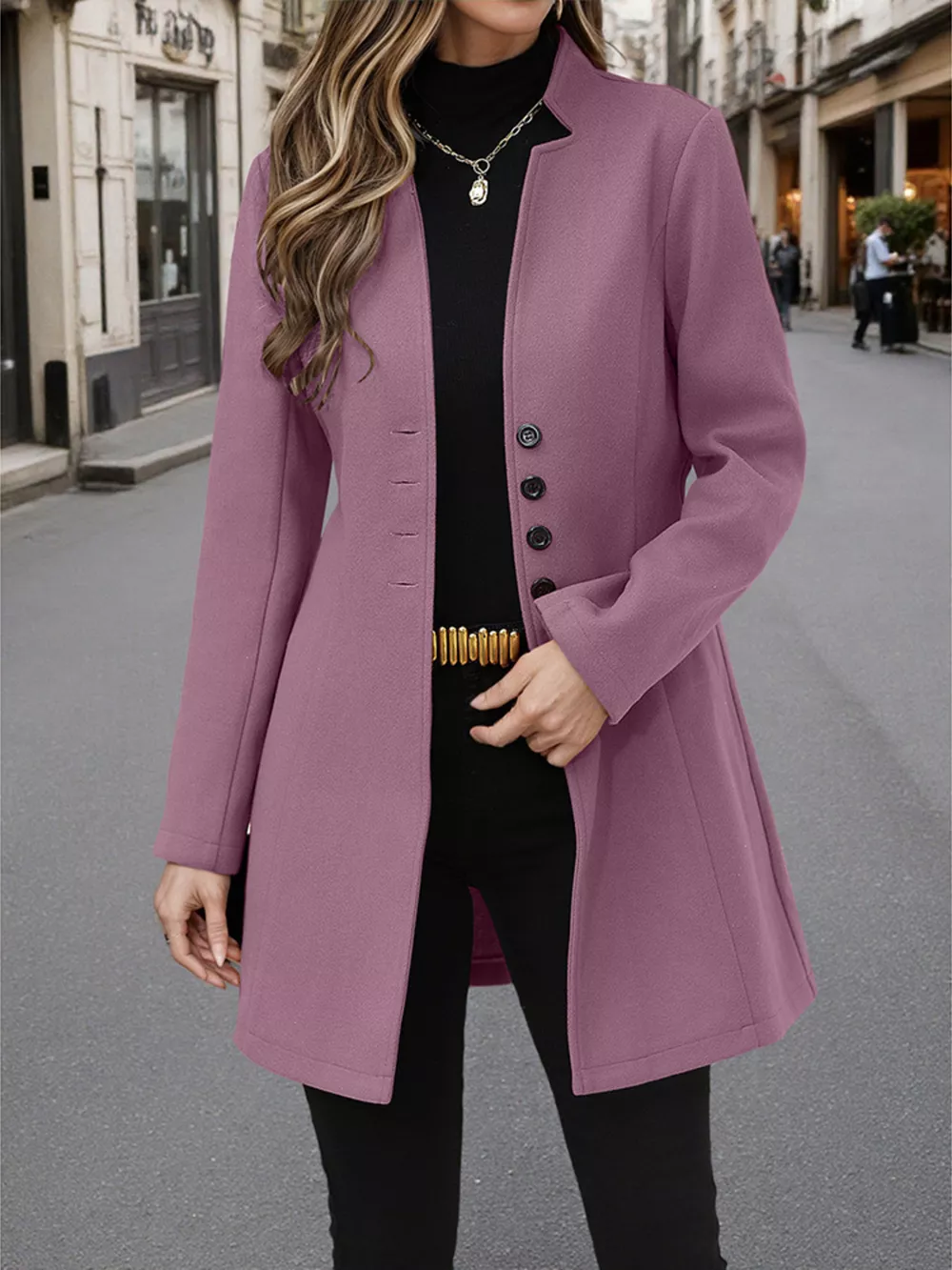 Button Up Long Sleeve Coat, image 8