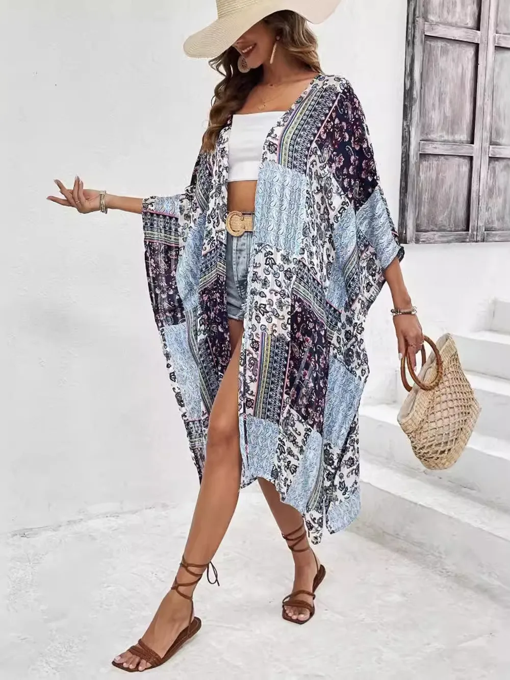 Printed Open Front Cover-Up, image 5