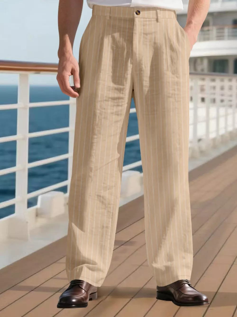 Men's Full Size Striped Wide Leg Pant Plus Size, image 17