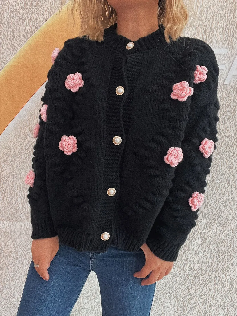 Flower Button Up Long Sleeve Cardigan, image 16