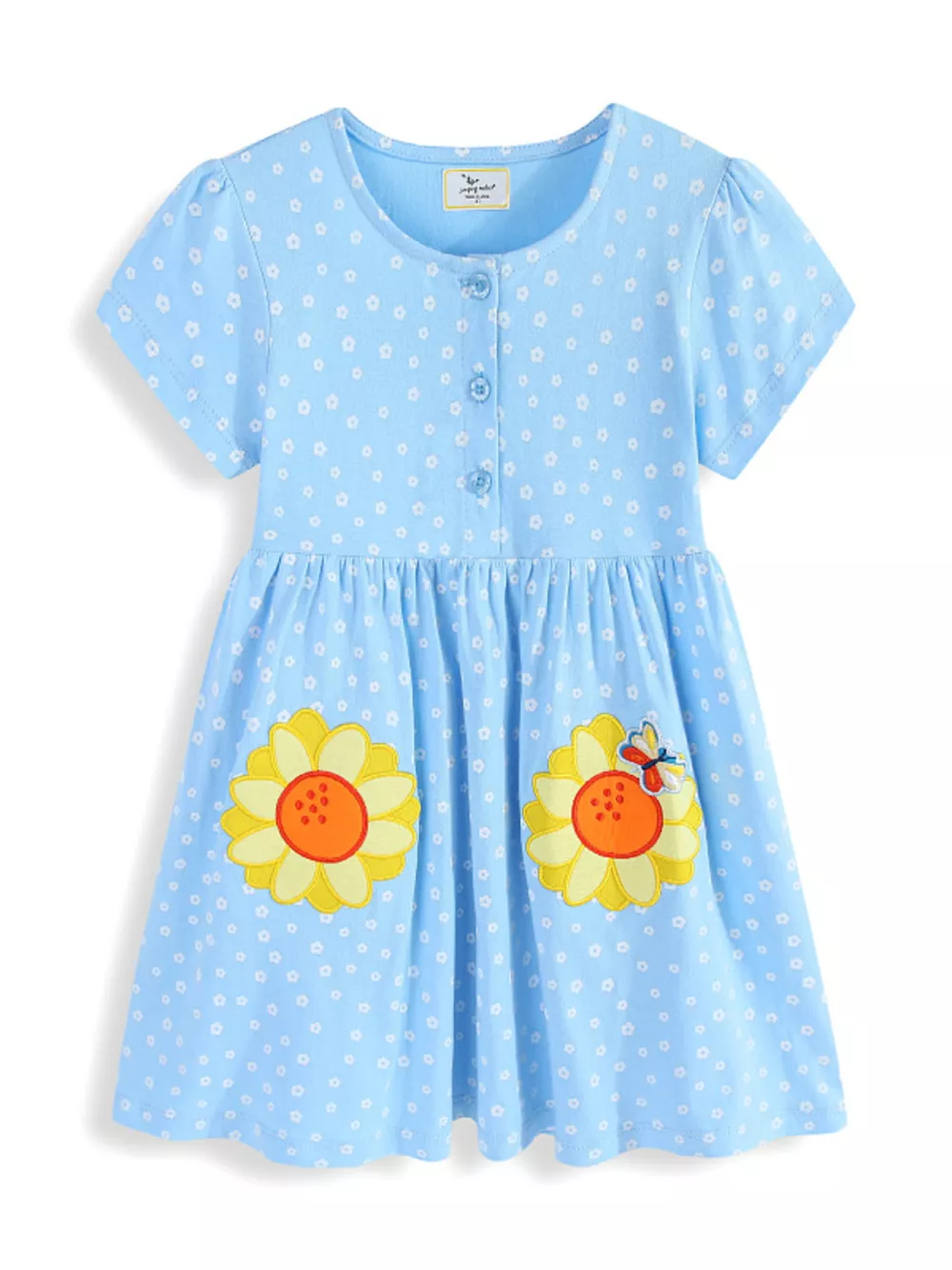 Children's Embroidered Floral Short Sleeve Dress, image 2