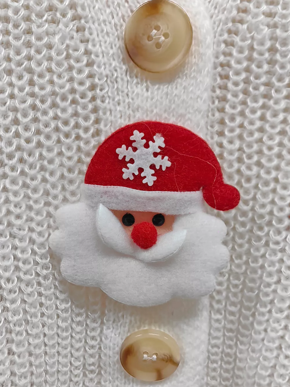 Festive Christmas Applique V-Neck Knit Cardigan, image 6