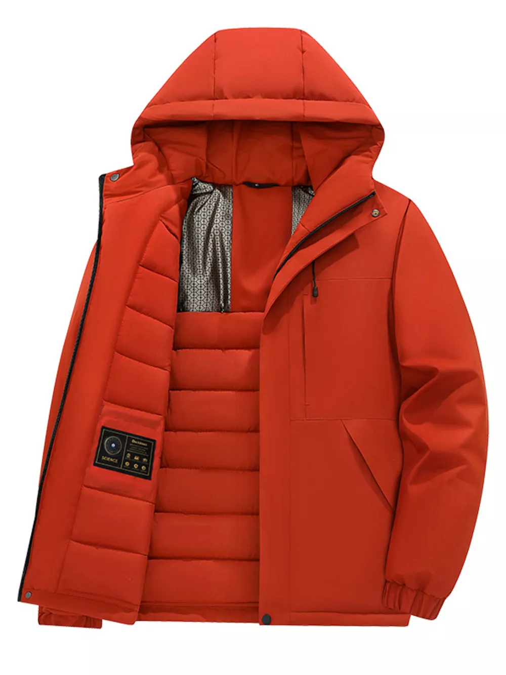 Men's Full Size Zip Up Hooded Winter Coat Plus Size, image 2
