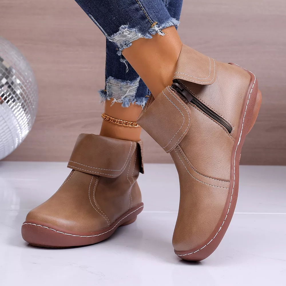 Round Toe Side Zipper Boots, image 14