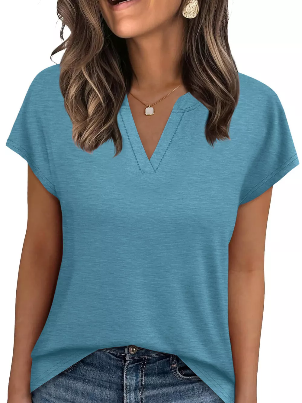 Notched Short Sleeve T-Shirt, image 32