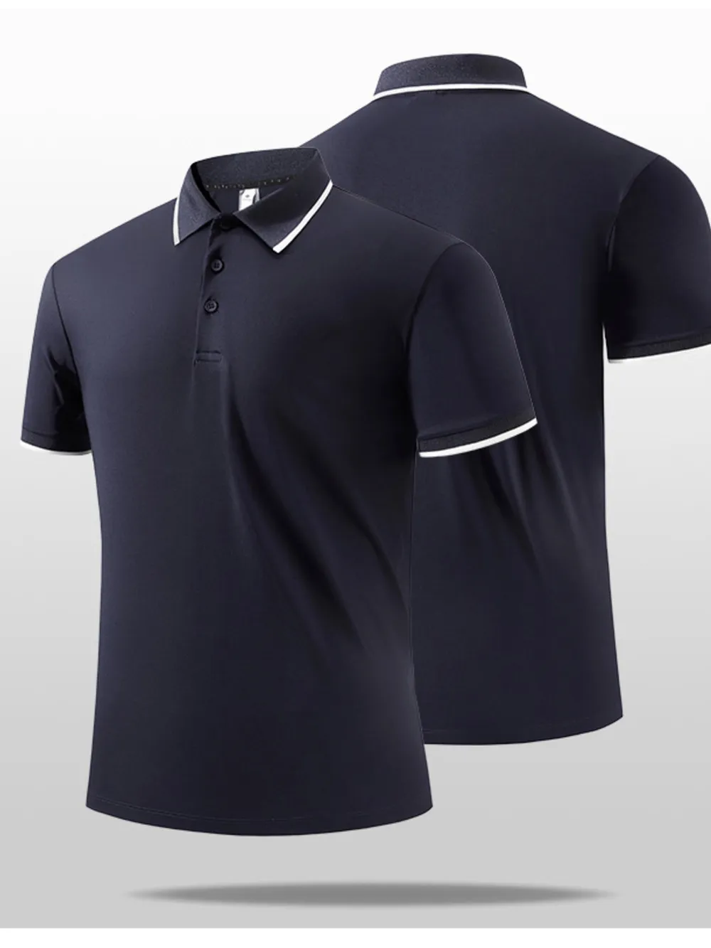 Men's Plus Size Button Detail Short Sleeve Polo, image 2