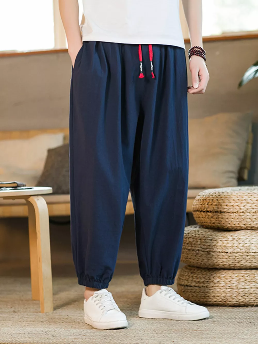 Men's Plus Size Casual Loose Fit Drawstring Joggers, image 7