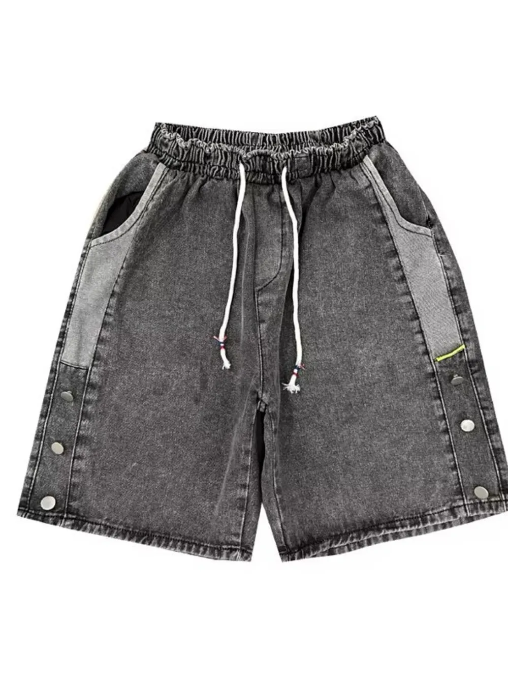 Men's Plus Size Casual Loose Fit Denim Shorts with Drawstring, image 6