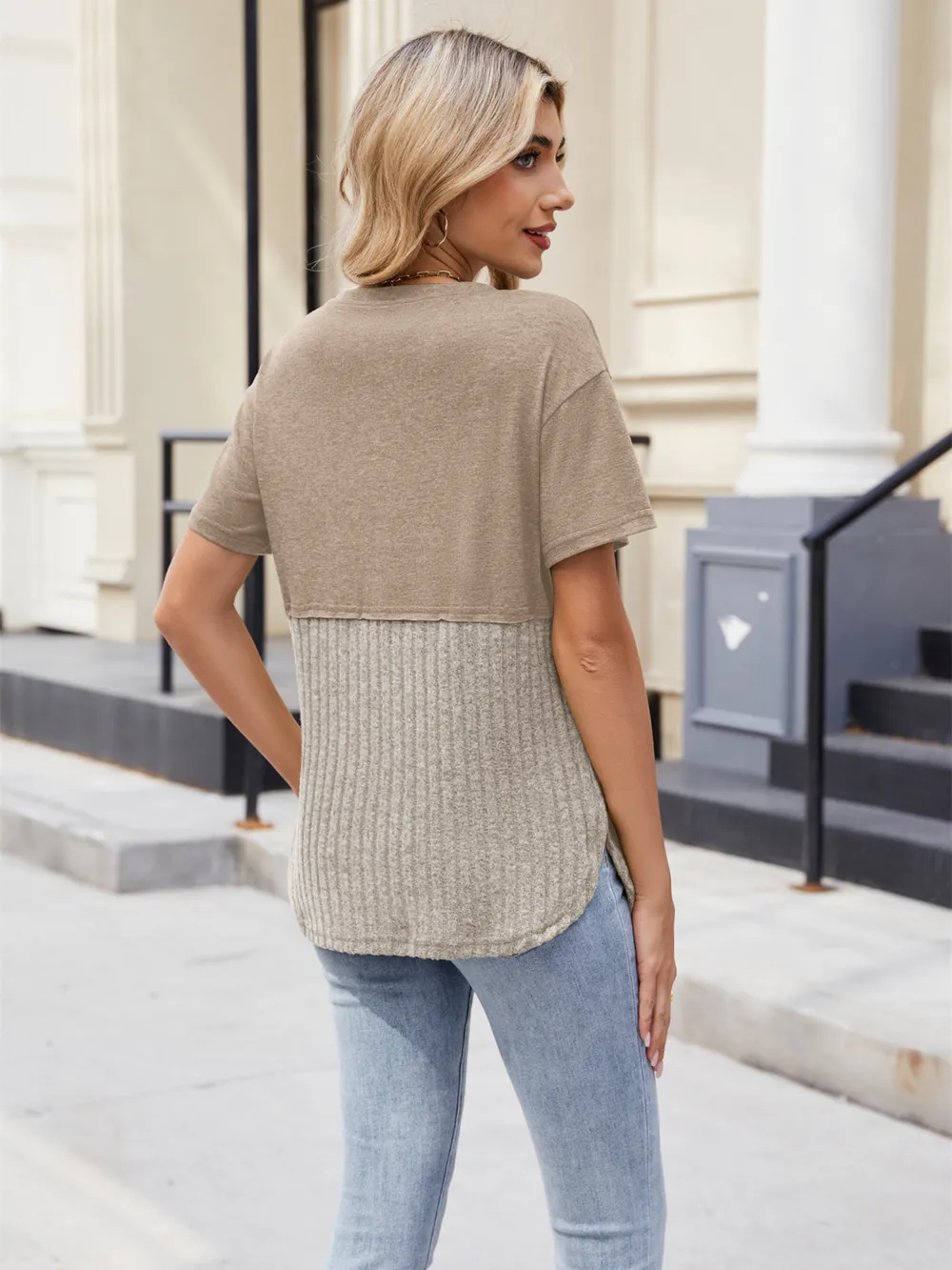 Two-Tone Short Sleeve Top, image 13