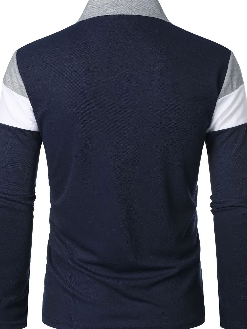 Men's Full Size Color Block Long Sleeve Polo Plus Size, image 15