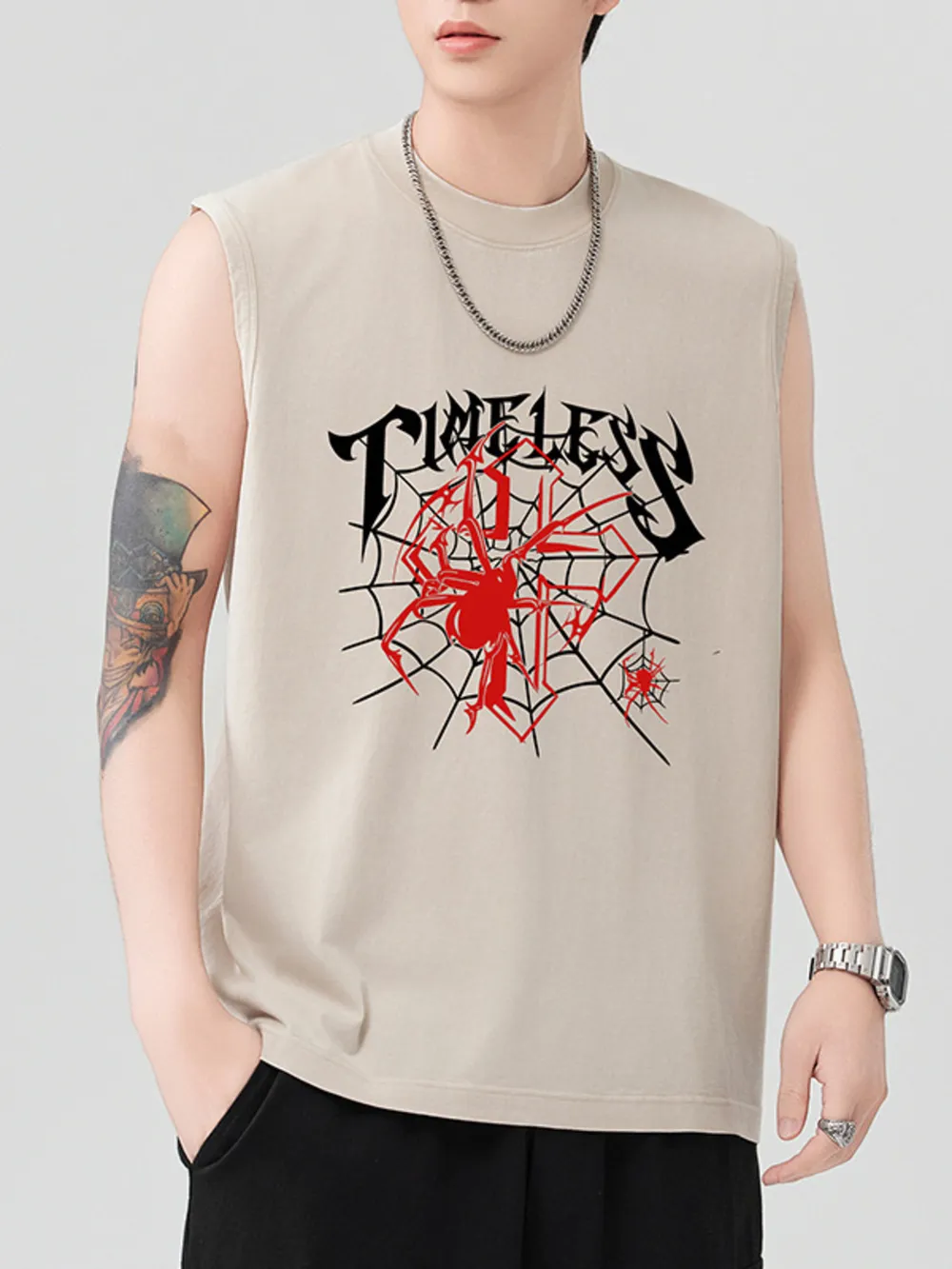 Men's Spider Round Neck Tank