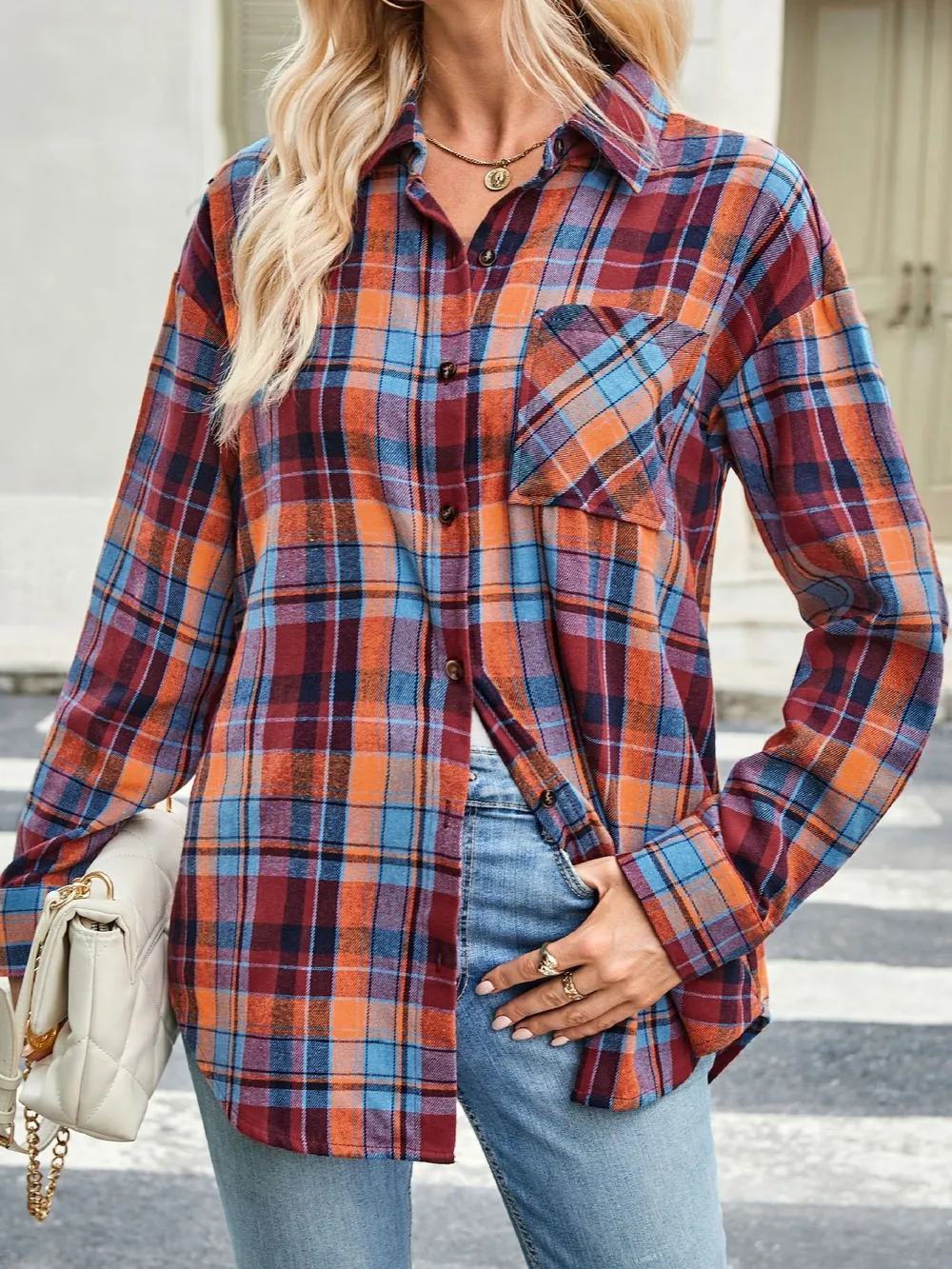 Plaid Button Up Long Sleeve Shirt, image 23
