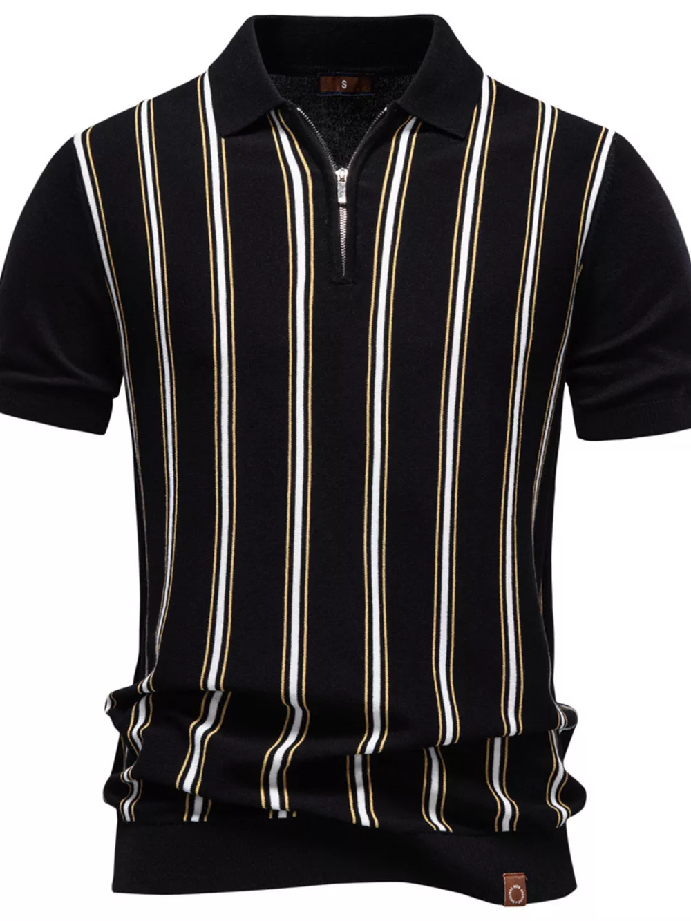 Men's Striped Short Sleeve Polo, image 2