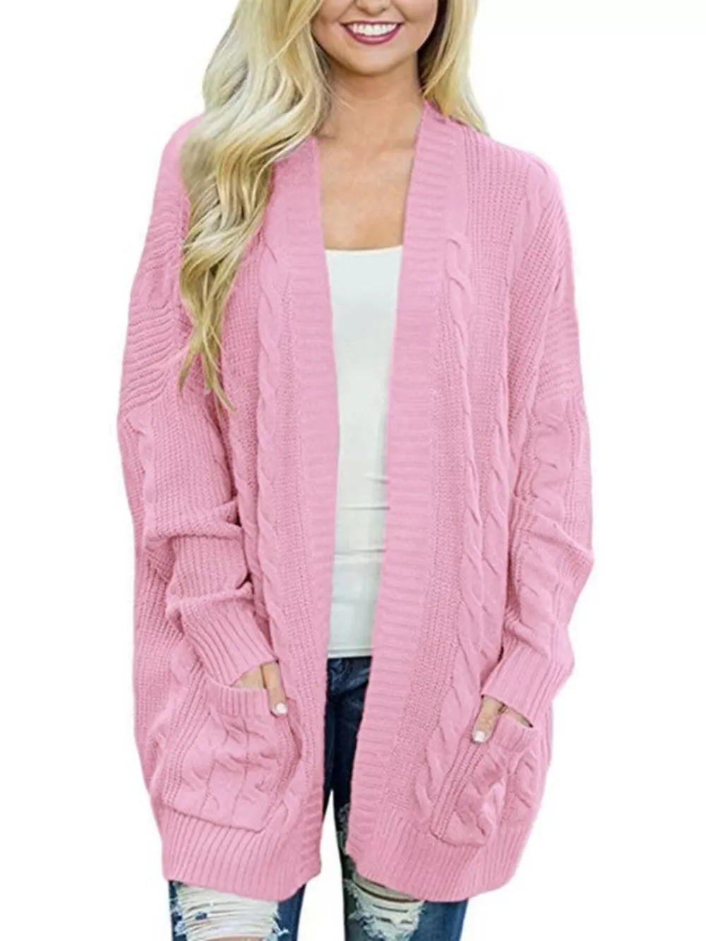 Chunky Knit Open Front Cardigan, image 9