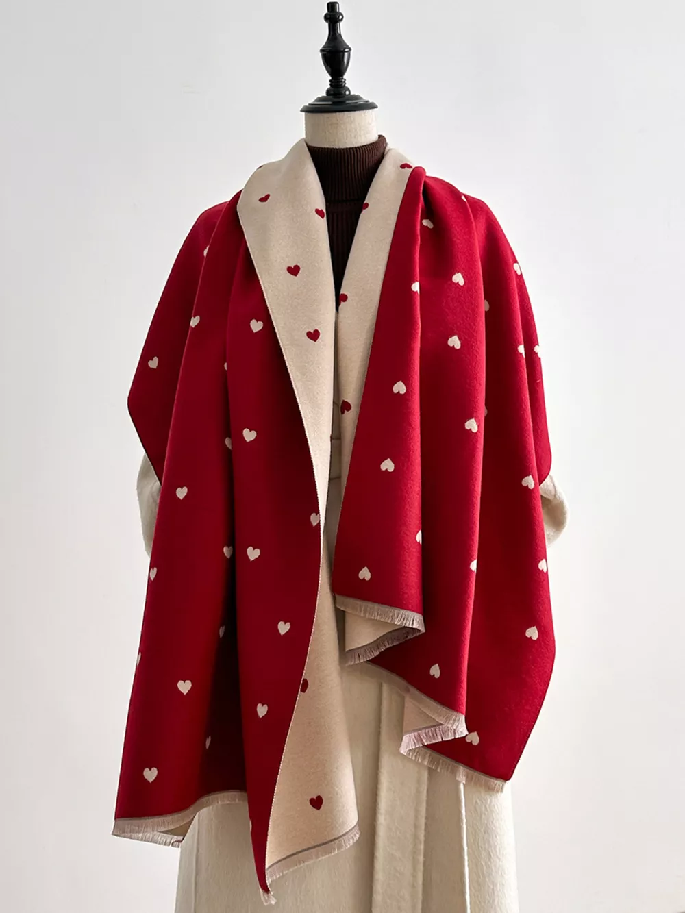 Heart Raw Hem Scarf, image 15