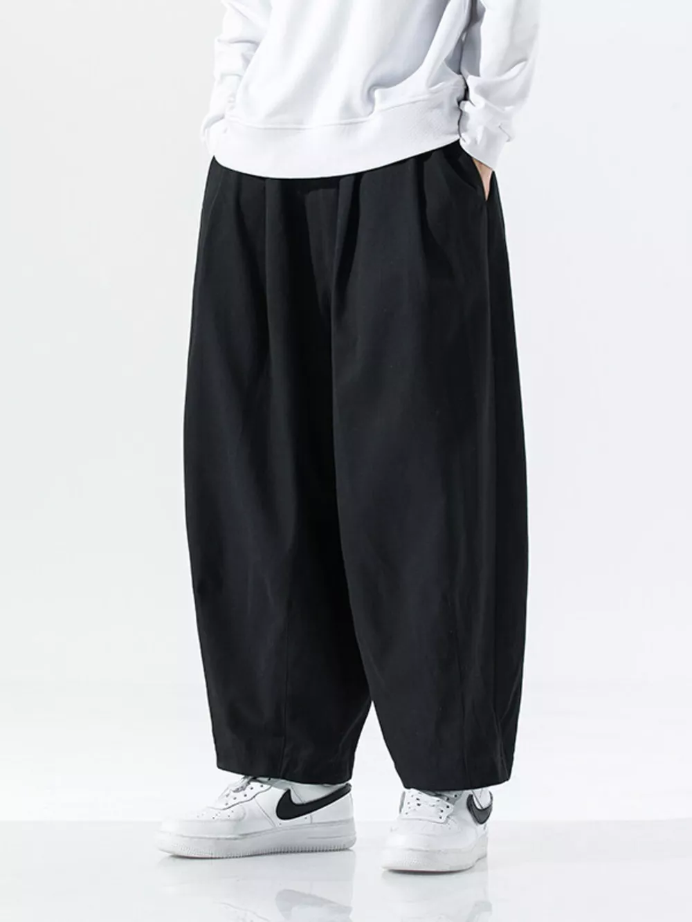 Men's Plus Size Wide Leg Casual Pants