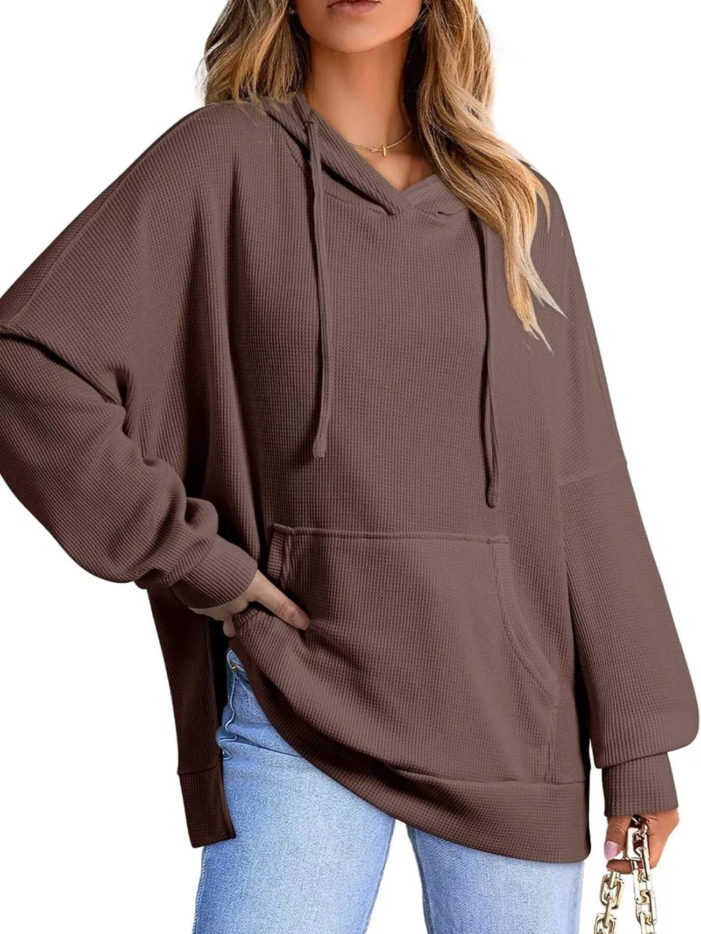 High-Low Hoodie with Kangaroo Pocket, image 8