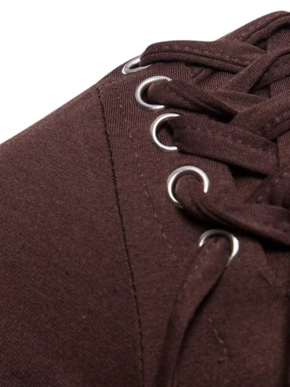 Men's Lace-Up Asymmetric Hem T-Shirt, image 20