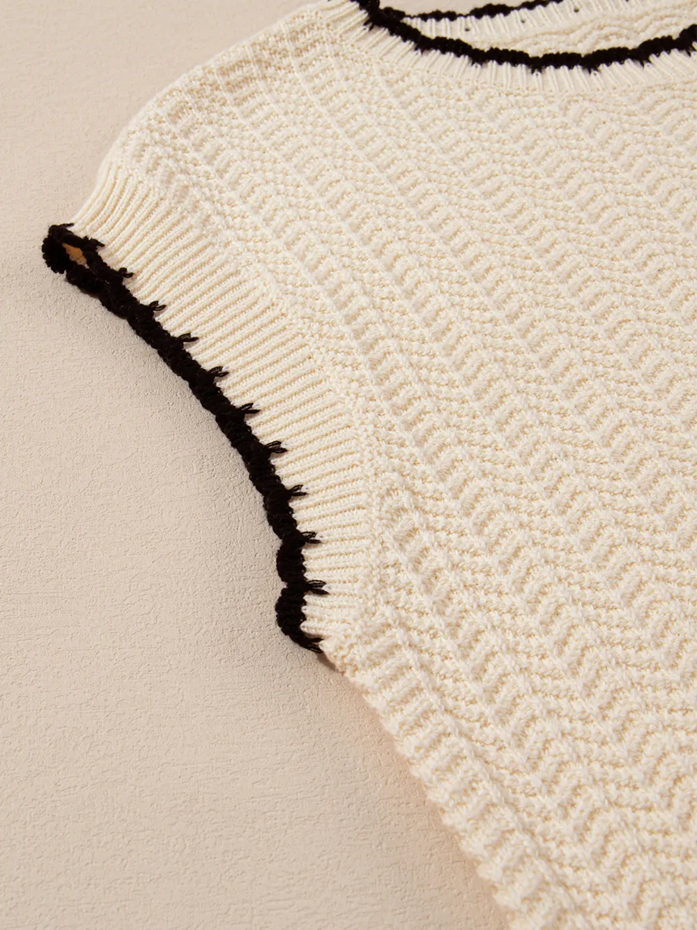 Contrast Trim Boxy Fit Sweater Vest, image 15