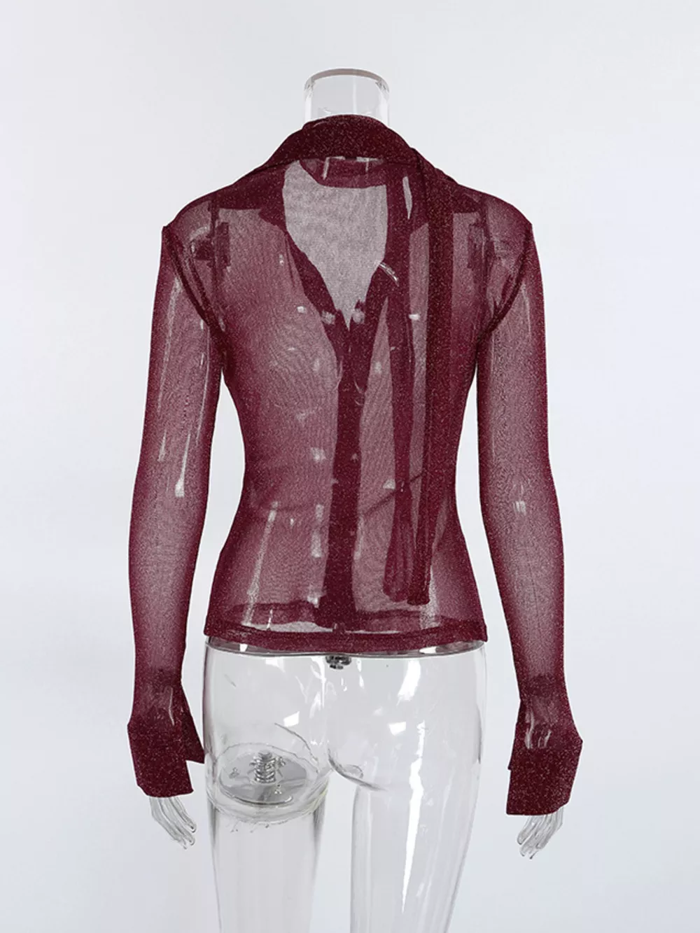 Button Down Long Sleeve Shirt with Scarf, image 8