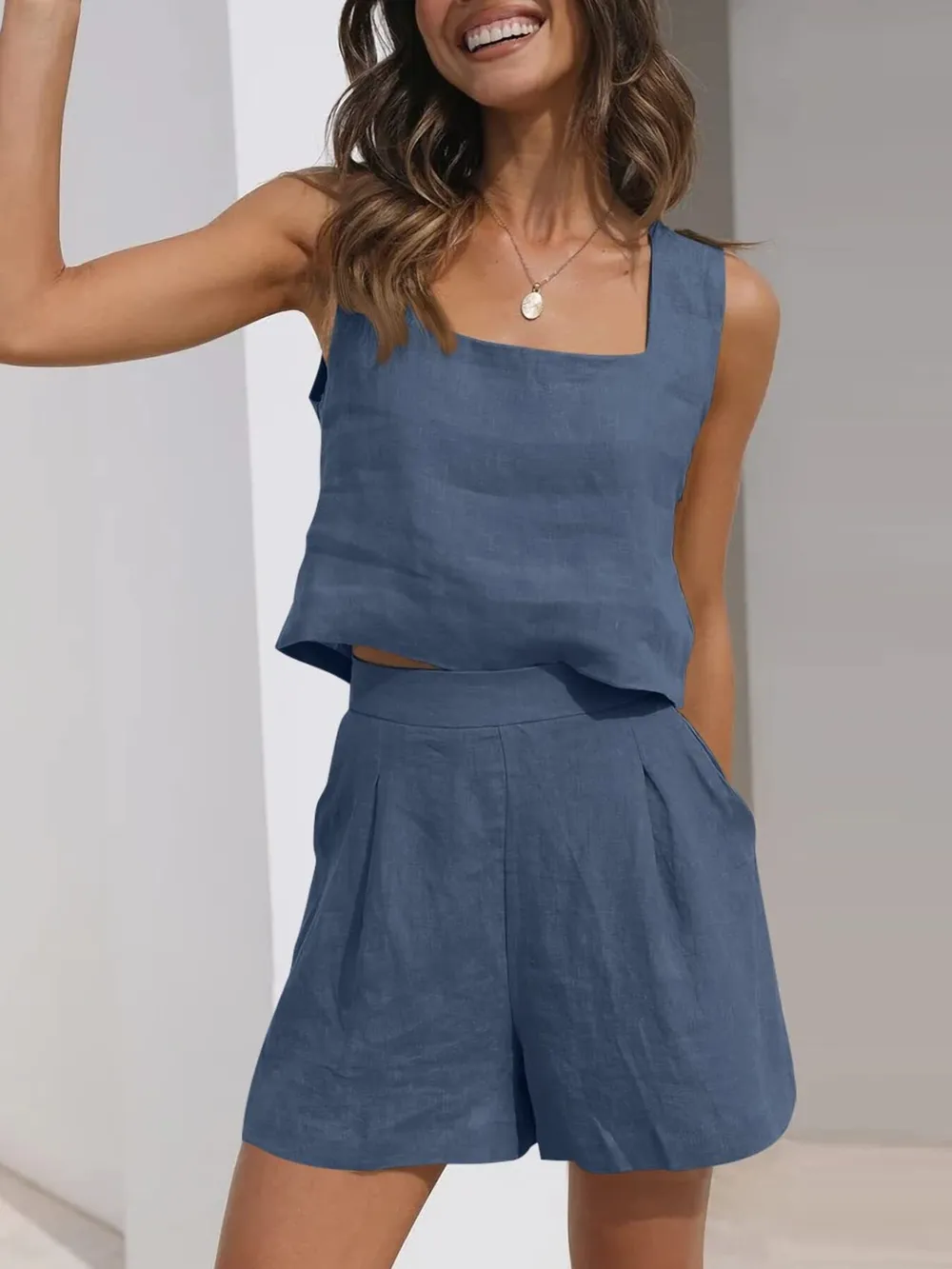 Square Neck Tank and Shorts Set, image 9