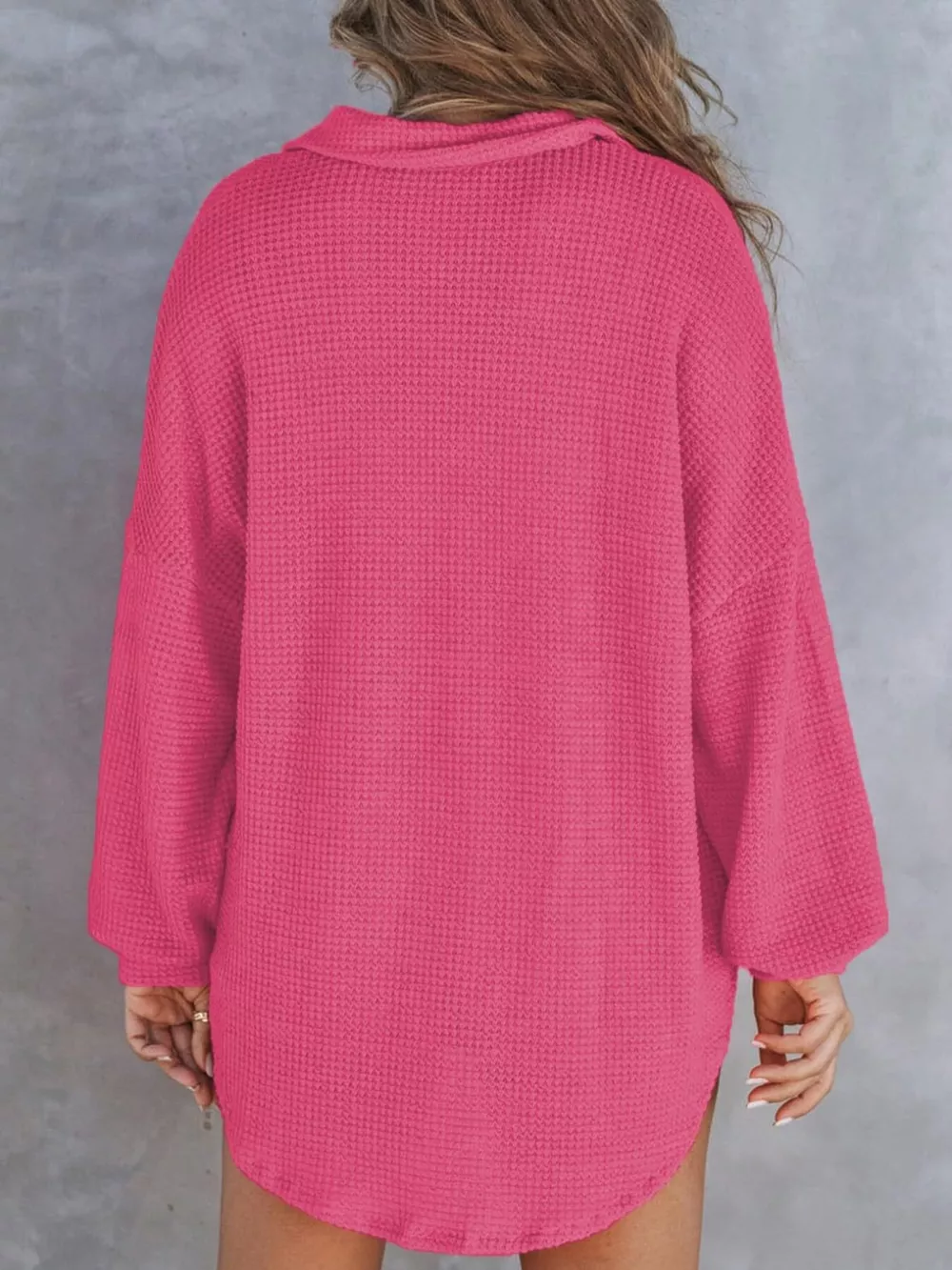 Waffle Knit Button Detail T-Shirt with Pocket, image 7