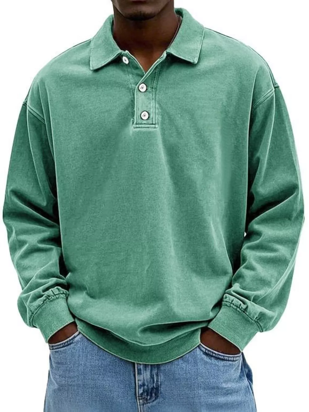 Men's Full Size Vintage Washed Long Sleeve Top Plus Size, image 7