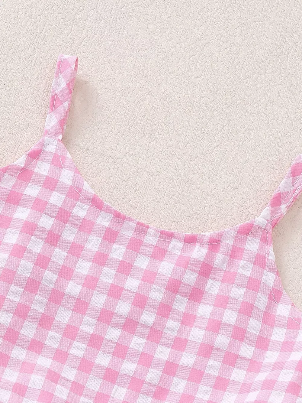 Children's Plaid Ruffled Hem Tank & Shorts Set, image 2