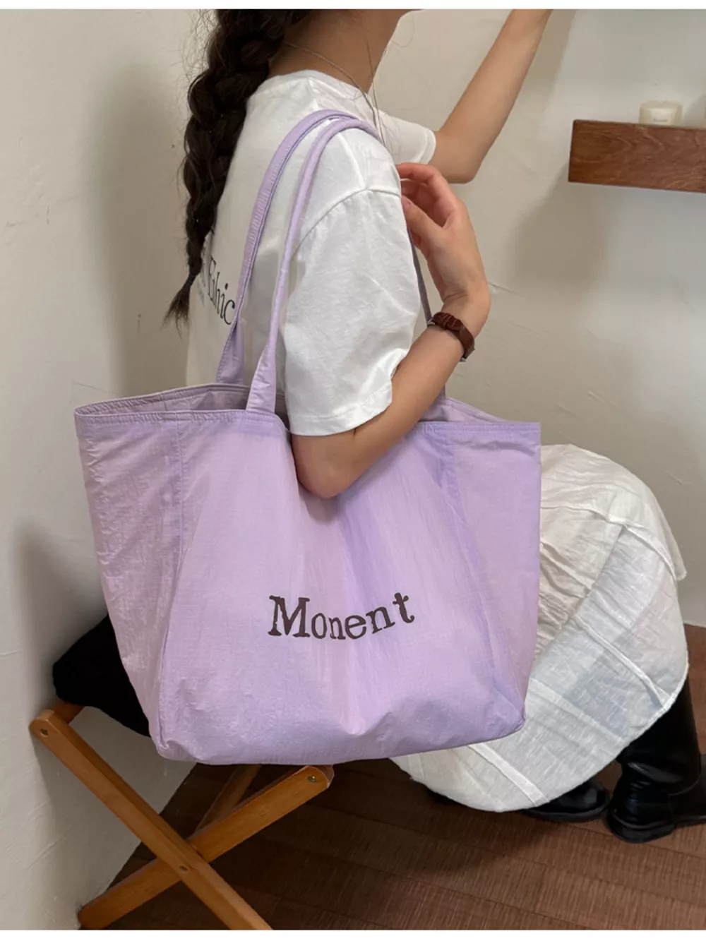 Letter Canvas Tote Bag, image 6