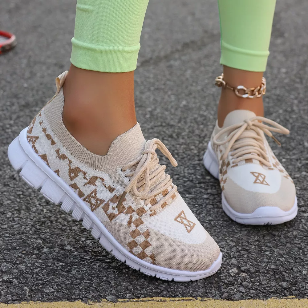 Breathable Mesh Lace Up Sneakers, image 5