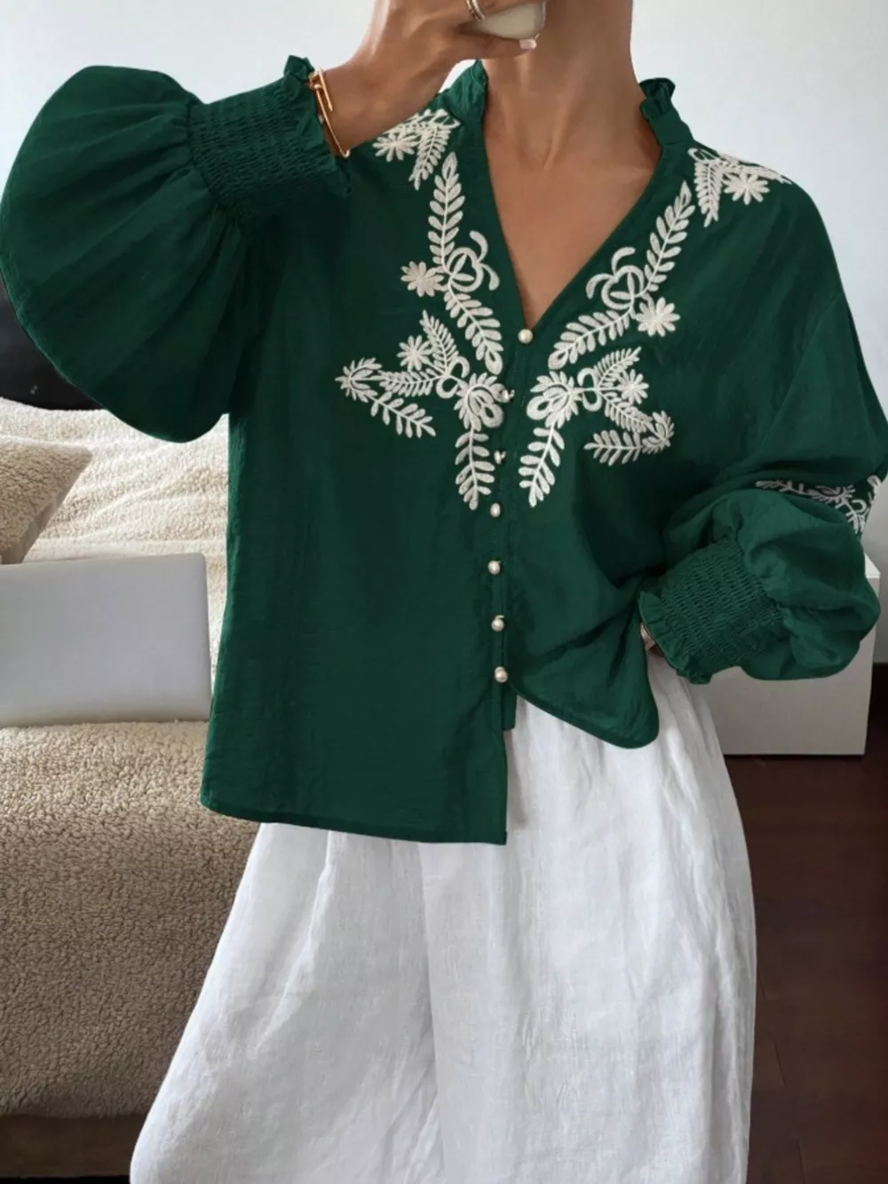Embroidered Long Sleeve Blouse, image 5