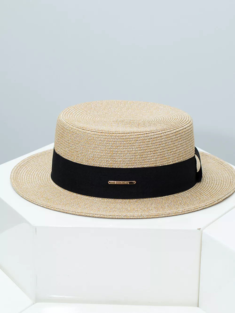 Straw Boater Hat with Ribbon, image 5
