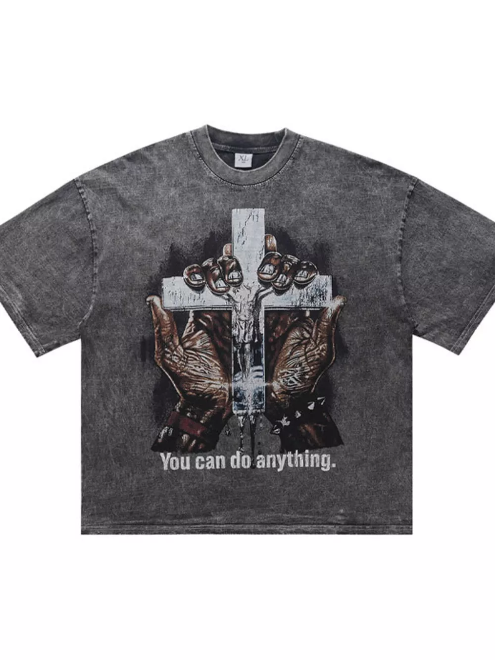 Men's Vintage Wash Cross Graphic T-Shirt, image 4