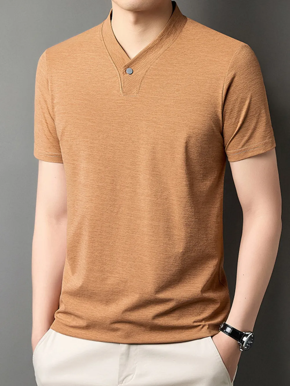 Men's Short Sleeve Solid Color T-Shirt, image 2