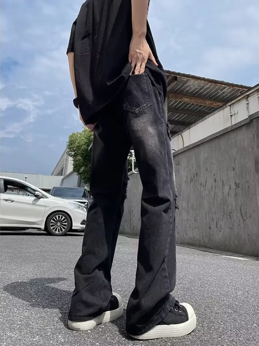 Men's Full Size Ripped Distressed Straight Leg Jeans Plus Size, image 4
