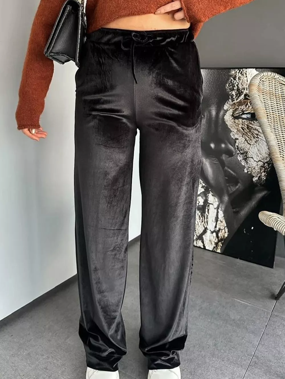 Velvet Wide Leg Pants, image 3