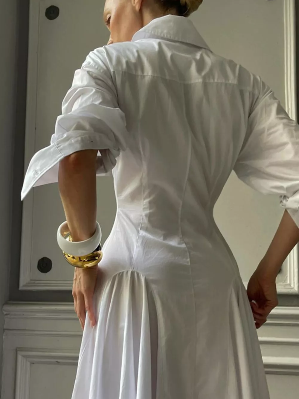 Button Front Long Sleeve Maxi Shirt Dress, image 4