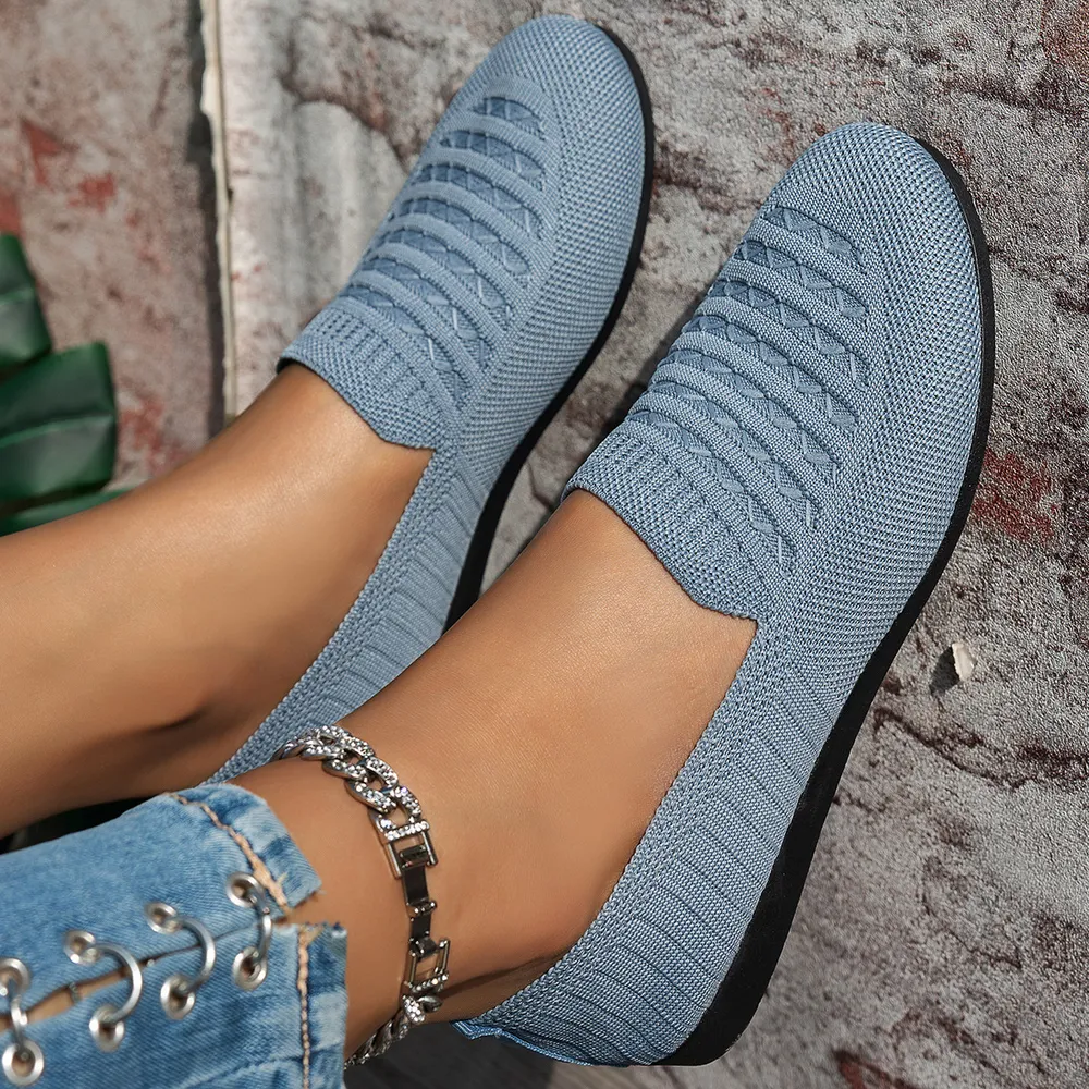 Breathable Knit Slip-On Loafers, image 6
