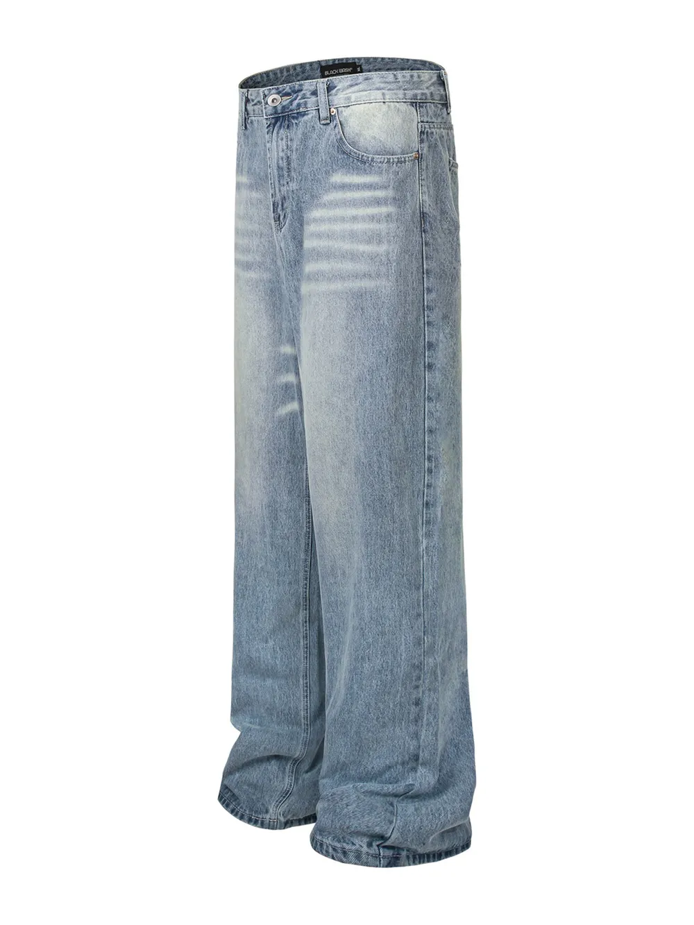 Men's High Waist Wide Leg Washed Jeans, image 2