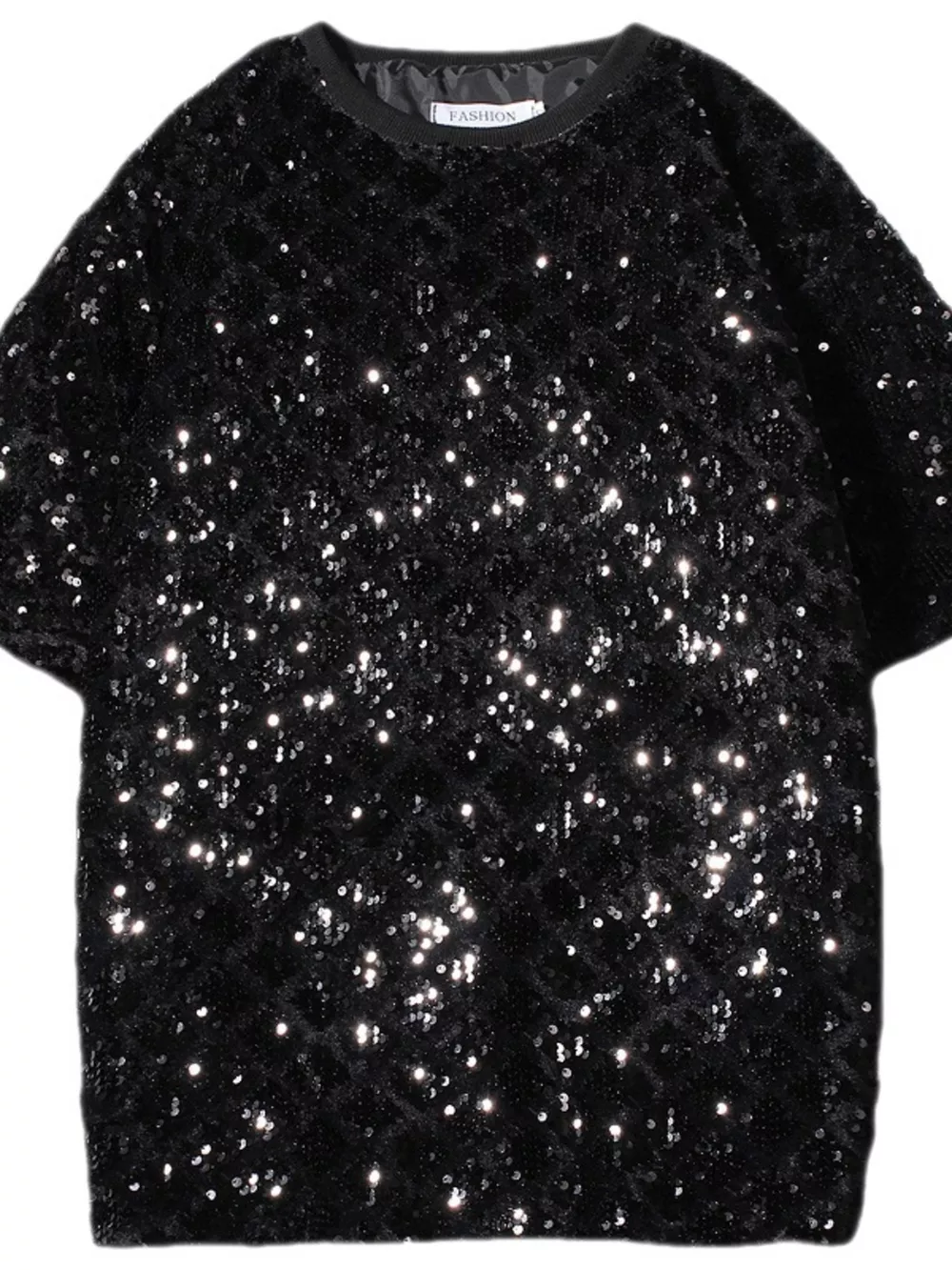 Men's Sequin Round Neck T-Shirt