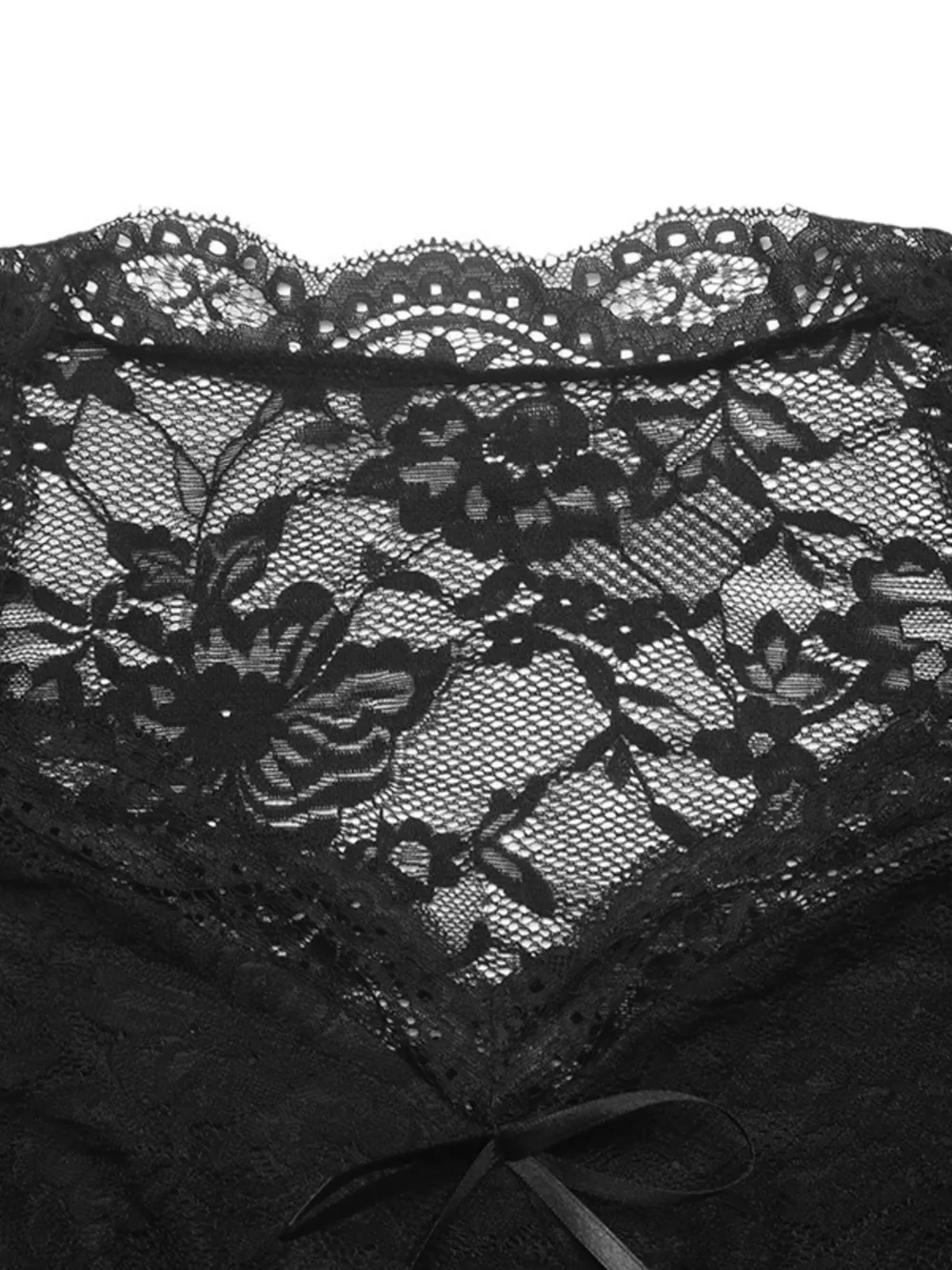 Lace Long Sleeve Bodysuit with Bow Detail, image 11