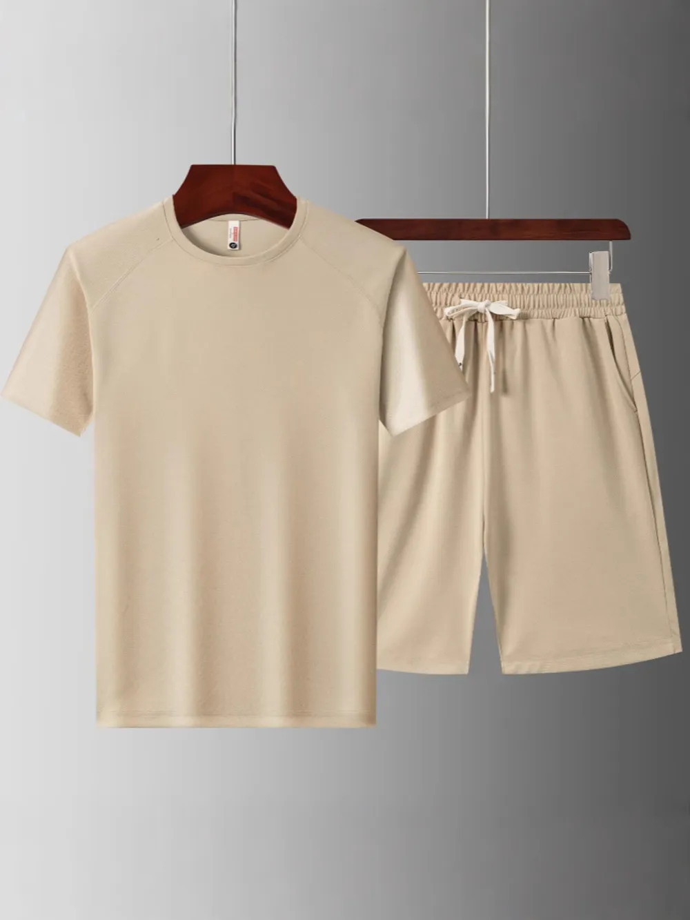 Men's Plus Size Short Sleeve Top and Shorts Set, image 3