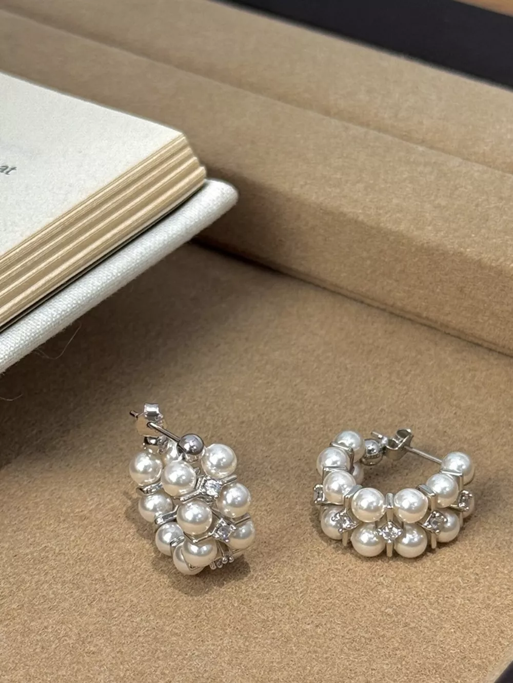Pearl Hoop Earrings, image 2