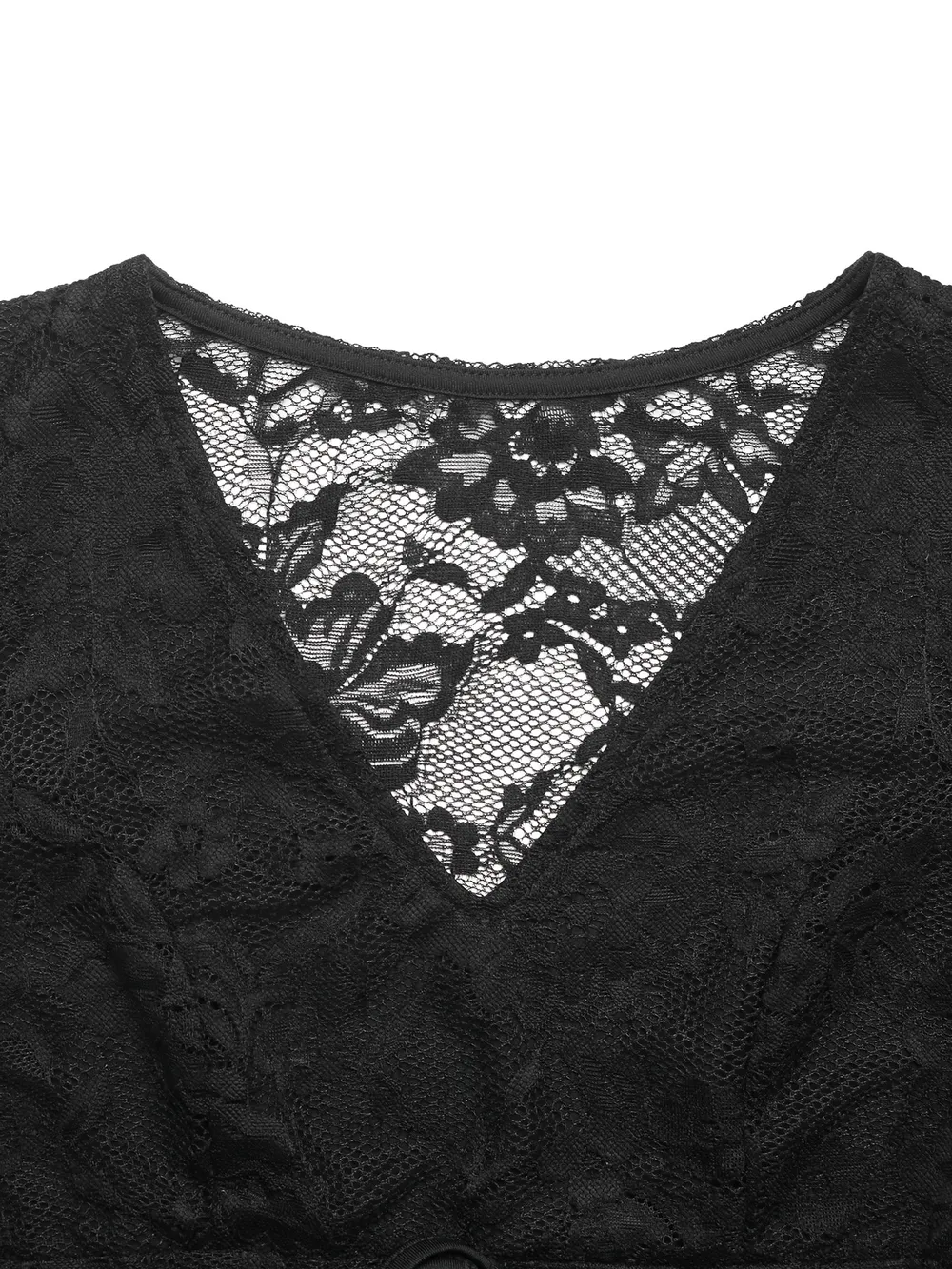 Lace Long Sleeve V-Neck Bodysuit, image 2