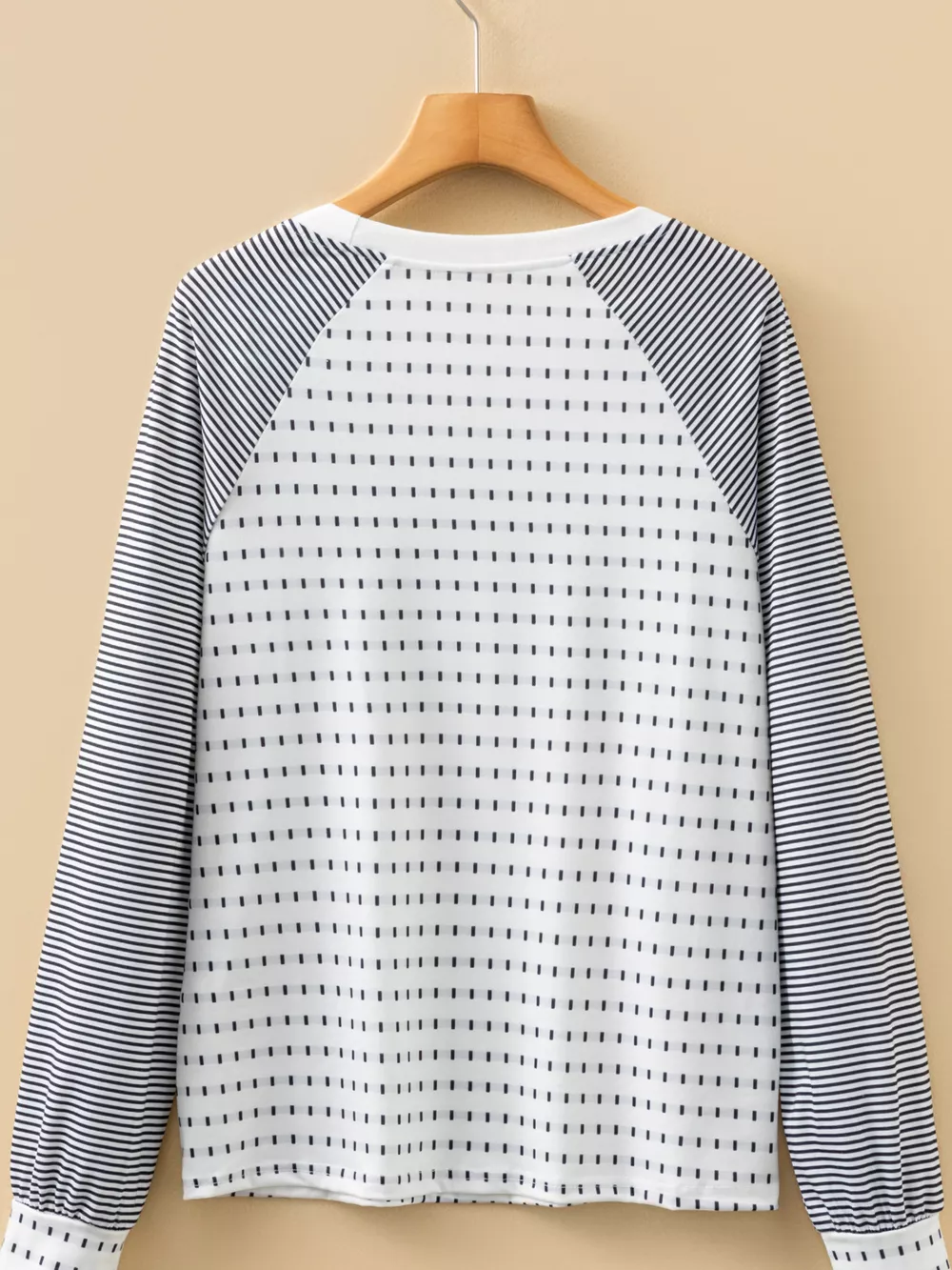 Stripe Raglan Patchwork Long Sleeve Top, image 4